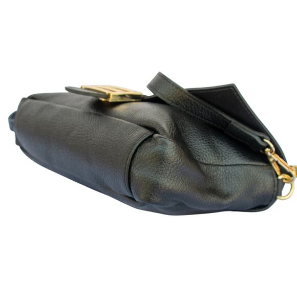 Women's Black Small Handbag Italian Leather Purse DIVINA FIRENZE Made in Italy - Picture 6 of 9